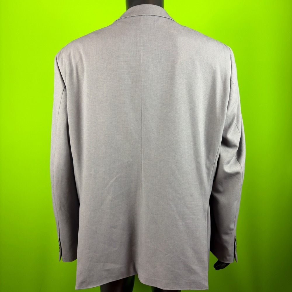 Nautica Mens 50L Gray Stretch Micro Check 2 Button Tailored Blazer Jacket Lined - Picture 4 of 12